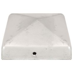 Gjerdestolpehatter pyramide 6 stk galvanisert metall 81×81 mm