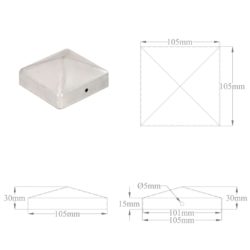 Gjerdestolpehatter pyramide 6 stk galvanisert metall 101×101 mm