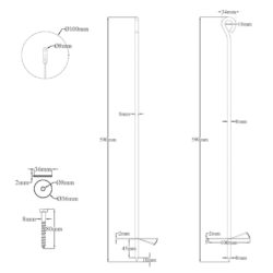 Jordankere 4 stk 10×60 cm galvanisert metall