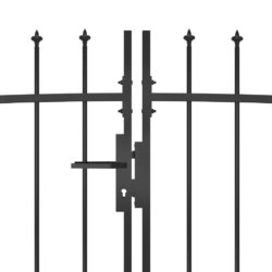 Gjerdeport med spydtopp 5×1,5 m svart