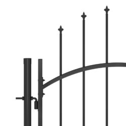 Gjerdeport med spydtopp 5×1,5 m svart