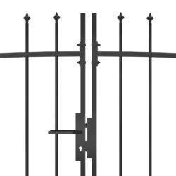 Gjerdeport med spydtopp 5×2,45 m svart