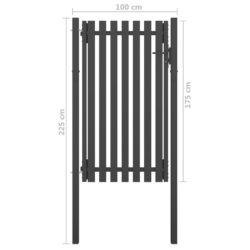 Hageport stål 1×2,25 m antrasitt