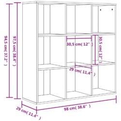 Bokhylle sonoma eik 98x29x97,5 cm konstruert tre