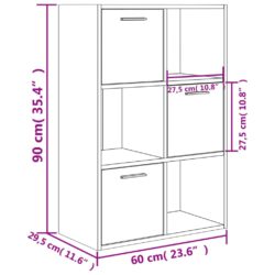 Oppbevaringsskap betonggrå 60×29,5×90 cm konstruert tre