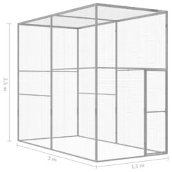 Kattegård 3×1,5×2,5 m galvanisert stål