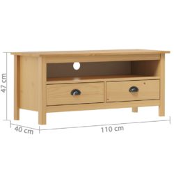 TV-benk Hill honningbrun 110x40x47 cm heltre furu