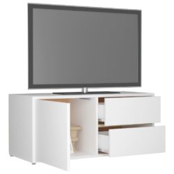 TV-benk hvit 80x34x36 cm konstruert tre