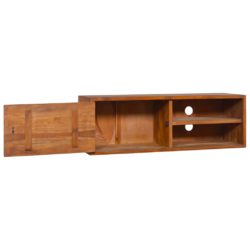 Veggmontert TV-benk 90x30x30 cm heltre teak