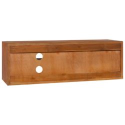 Veggmontert TV-benk 90x30x30 cm heltre teak