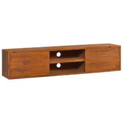 Veggmontert TV-benk 135x30x30 cm heltre teak