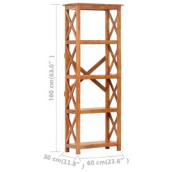 Bokhylle 60x30x160 cm heltre akasie med honningfinish