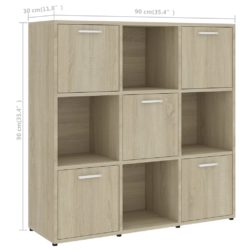 Bokhylle sonoma eik 90x30x90 cm konstruert tre