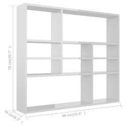 Vegghylle høyglans hvit 90x16x78 cm konstruert tre