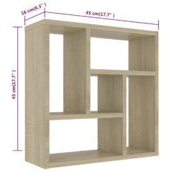 Vegghylle sonoma eik 45,1x16x45,1 cm sponplate