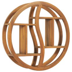 Vegghylle yin og yang 60x15x60 cm heltre teak