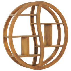 Vegghylle yin og yang 80×17,5×80 cm heltre teak