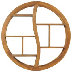 Vegghylle yin og yang 80×17,5×80 cm heltre teak