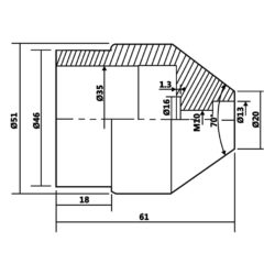 Roterende direkte senter MT2 20 til 51 mm