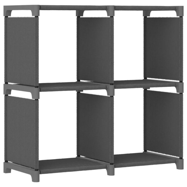 Displayhylle med 4 kuber grå 69x30x72,5 cm stoff