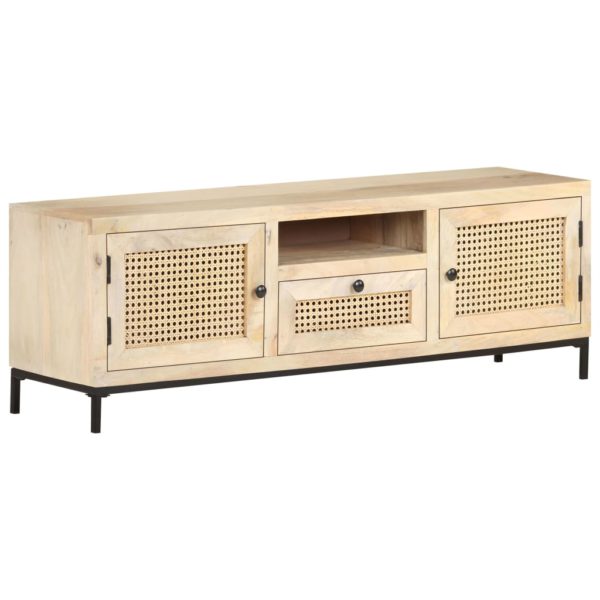 TV-benk 120x30x40 cm heltre mango med naturlig stokk