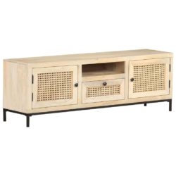 TV-benk 120x30x40 cm heltre mango med naturlig stokk