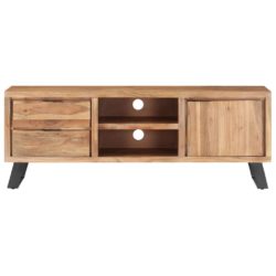 TV-benk 120x30x42 cm heltre akasie med naturlig kant