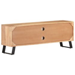 TV-benk 120x30x42 cm heltre akasie med naturlig kant