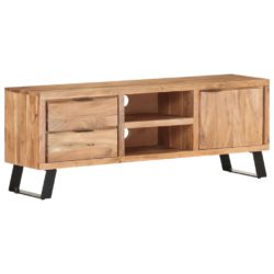 TV-benk 120x30x42 cm heltre akasie med naturlig kant