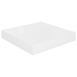 Flytende vegghyller 2 stk høyglans hvit 23×23,5×3,8 cm MDF