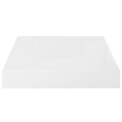 Flytende vegghyller 2 stk høyglans hvit 23×23,5×3,8 cm MDF