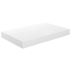 Flytende vegghyller 2 stk høyglans hvit 40x23x3,8 cm MDF