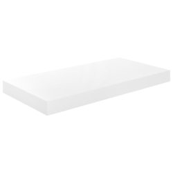 Flytende vegghyller 2 stk høyglans hvit 50x23x3,8 cm MDF