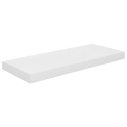 Flytende vegghyller 4 stk høyglans hvit 60×23,5×3,8 cm MDF