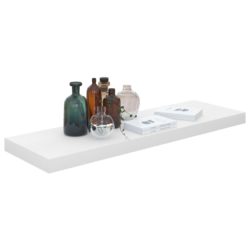 Flytende vegghyller 4 stk høyglans hvit 80×23,5×3,8 cm MDF