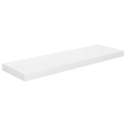 Flytende vegghyller 4 stk høyglans hvit 80×23,5×3,8 cm MDF