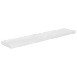 Flytende vegghyller 2 stk høyglans hvit 120×23,5×3,8 cm MDF