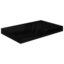 Flytende vegghyller 4 stk høyglans svart 40x23x3,8 cm MDF