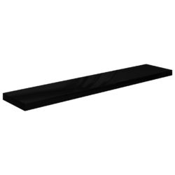 Flytende vegghyller 4 stk høyglans svart 120×23,5×3,8 cm MDF