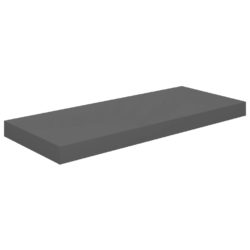 Flytende vegghyller 2 stk høyglans grå 60×23,5×3,8 cm MDF