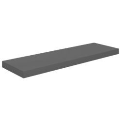 Flytende vegghyller 4 stk høyglans grå 80×23,5×3,8 cm MDF