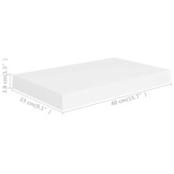 Flytende vegghyller 4 stk hvit 40x23x3,8 cm MDF