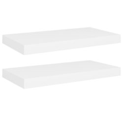 Flytende vegghyller 2 stk hvit 50x23x3,8 cm MDF