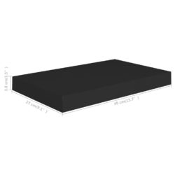 Flytende vegghyller 2 stk svart 40x23x3,8 cm MDF