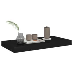 Flytende vegghylle svart 50x23x3,8 cm MDF