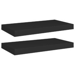 Flytende vegghyller 2 stk svart 50x23x3,8 cm MDF