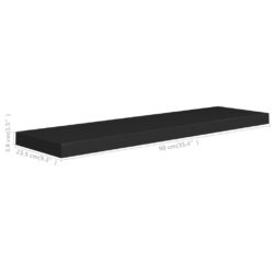 Flytende vegghyller 2 stk svart 90×23,5×3,8 cm MDF