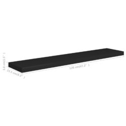 Flytende vegghyller 2 stk svart 120×23,5×3,8 cm MDF