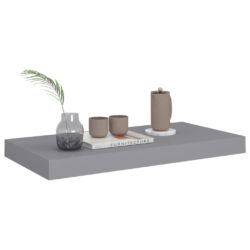 Flytende vegghyller 4 stk grå 50x23x3,8 cm MDF