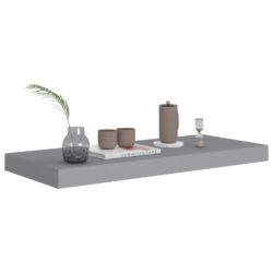 Flytende vegghyller 2 stk grå 60×23,5×3,8 cm MDF